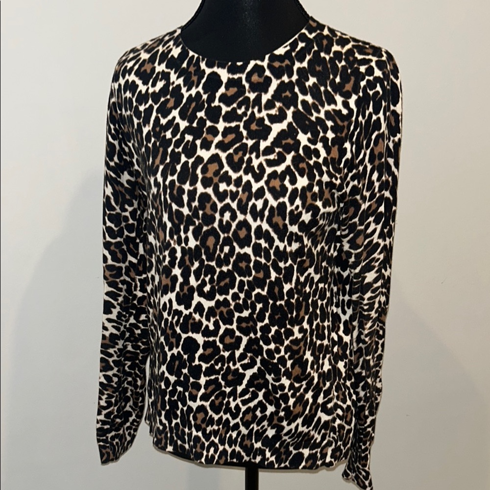 J. Crew Leopard Print Long Sleeve Top